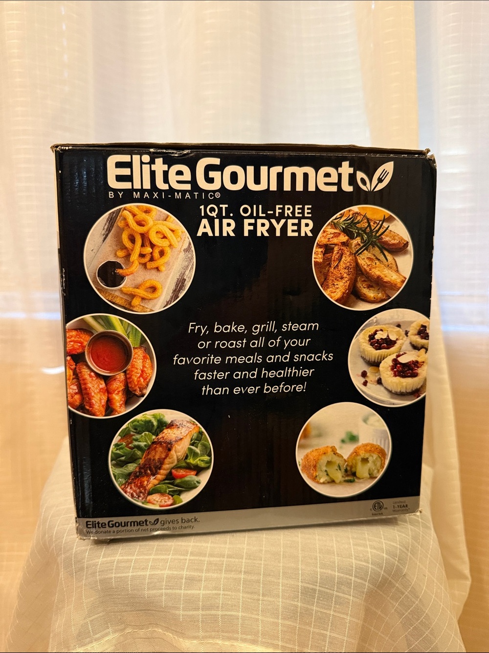 Black Personal 1 Qt Air Fryer - Picture 4 of 8